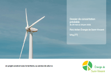 Couverture du dossier de concertation du projet éolien d'Ichy